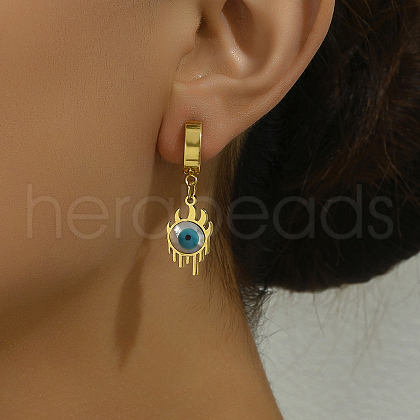 Stainless Steel Evil Eye Hoop Earrings BR9271-1