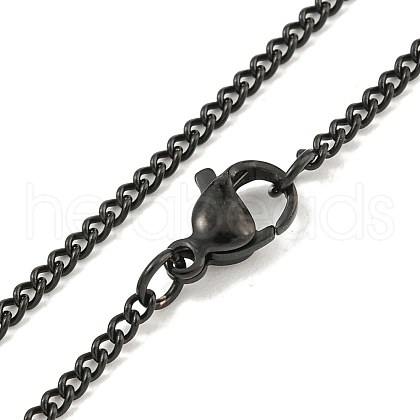 201 Stainless Steel Curb Chain Necklaces for Women and Men NJEW-F322-08EB-1
