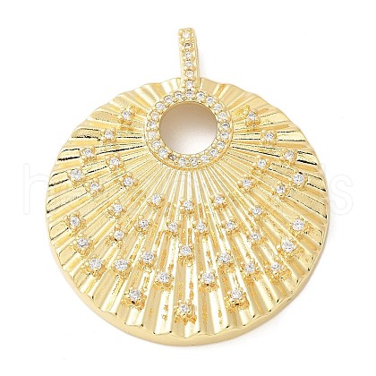 Brass Micro Pave Cubic Zirconia Pendants X-KK-K298-47G-1