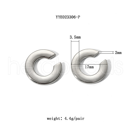 Stainless Steel C-Shaped Cuff Earrings PN3557-2-1