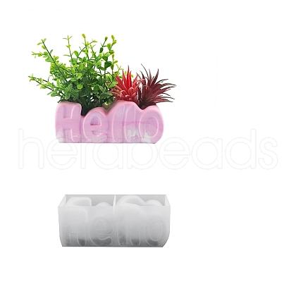 Word Hello Flower Pot DIY Silicone Molds SIMO-D004-04B-1