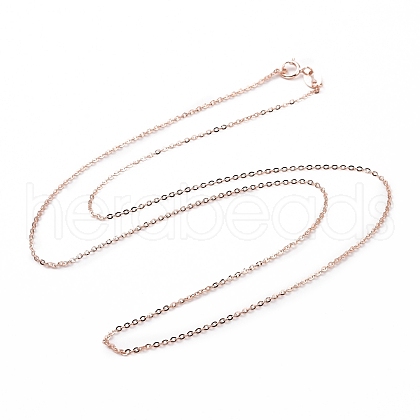 925 Sterling Silver Cable Chains Necklace for Women STER-I021-08A-RG-1