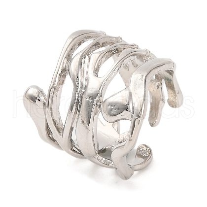 Multi-layer Alloy Open Cuff Rings for Women RJEW-M018-02P-01-1