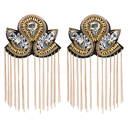 SUPERFINDINGS 2Pcs Iron & Felt Fashion Tassel Epaulette AJEW-FH0004-04B-1