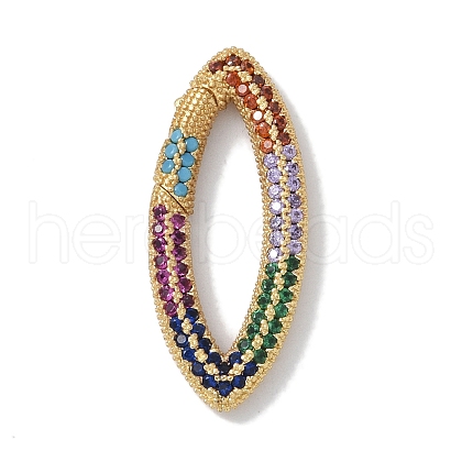 Rack Plating Brass Micro Pave Cubic Zirconia Twister Clasps KK-NH0002-09G-02-1