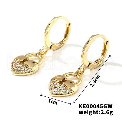 Elegant Japanese Style Copper & Zircon & Diamond Hoop Earrings HY8842-2-1
