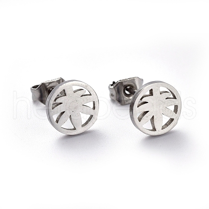 304 Stainless Steel Stud Earrings EJEW-H368-41P-1