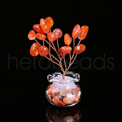 Mother's Day Natural Carnelian Chips Tree Decorations PW-WG5CB05-06-1
