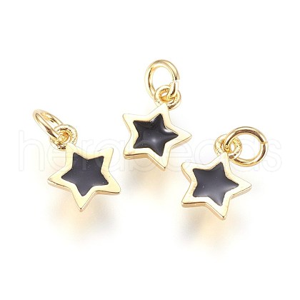 Enamel Brass Charms KK-G364-18G-02-1
