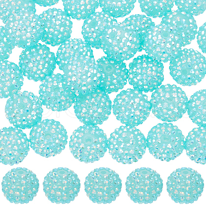 SUNNYCLUE 40Pcs Resin Rhinestone Beads RESI-SC0003-14D-1