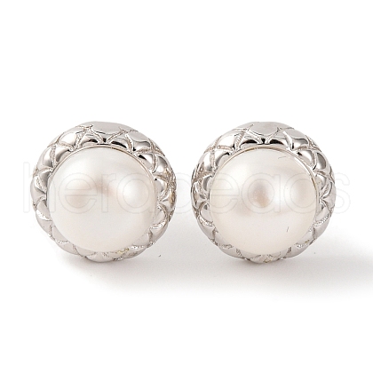 Mother's Day Jewellery 925 Sterling Silver Half Round Stud Earrings EJEW-C115-04P-1