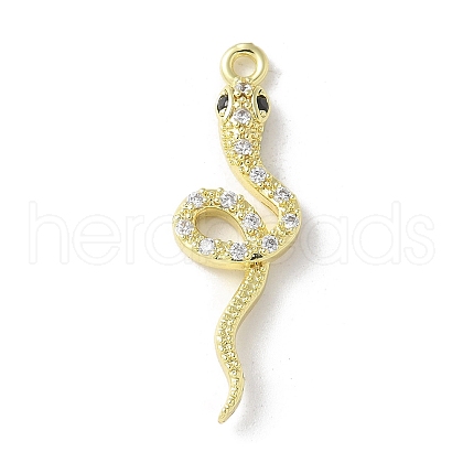 Brass Micro Pave Clear Cubic Zirconia Pendants KK-S505-03G-02-1