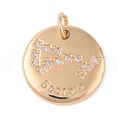 Brass with Clear Cubic Zirconia Pendants KK-N256-24H-G-1