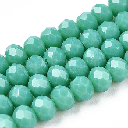Opaque Solid Color Glass Beads Strands EGLA-A034-P8mm-D31-1