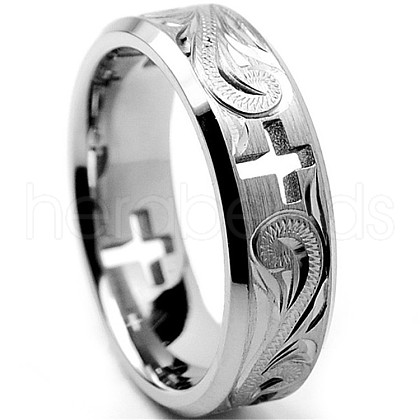 Alloy Hollow Out Cross Finger Ring for Women RELI-PW0003-03E-1