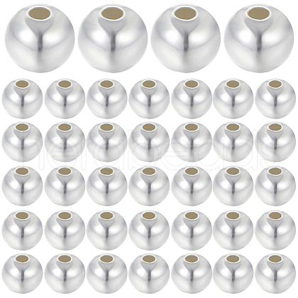 Beebeecraft Round 925 Sterling Silver Beads STER-BBC0005-39E-1