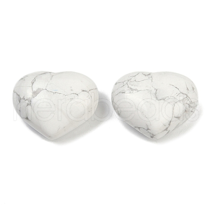 Mother's Day Gifts Heart Natural Howlite Palm Stones G-C186-02H-1