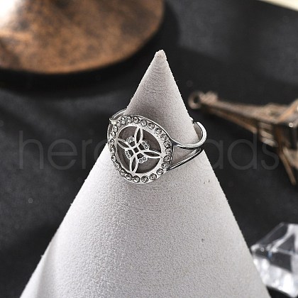 304 Stainless Steel Cuff Rings for Women RJEW-S395-03P-1