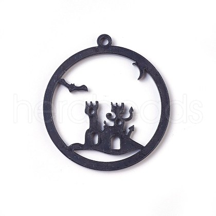 Acrylic Open Back Bezel Pendants X-KY-WH0019-12-1