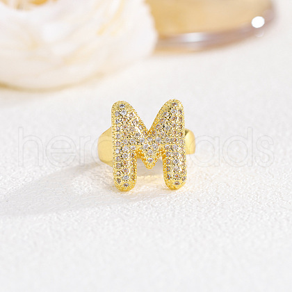 Brass Micro Pave Clear Cubic Zirconia Cuff Rings FS-WGF2B82-10-1