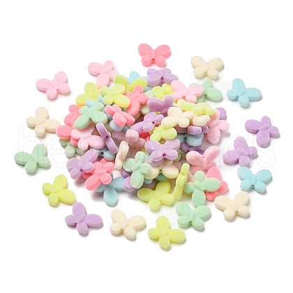 Flocky Acrylic Beads OACR-C018-03-1