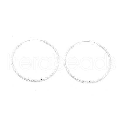 925 Sterling Silver Hoop Earrings EJEW-S243-01S-1