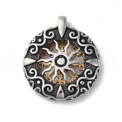 Ion Plating(IP) 304 Stainless Steel Pendants STAS-D014-20AS-1