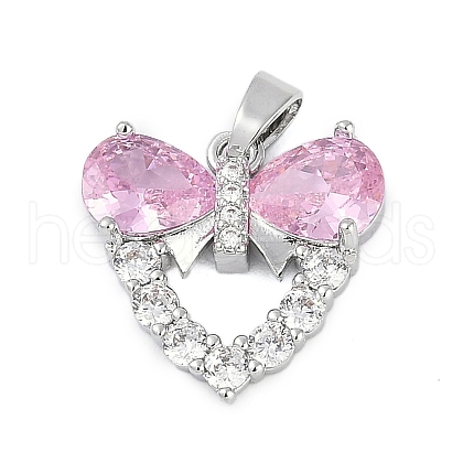Rack Plating Brass Cubic Zirconia Pendants KK-U035-12P-1