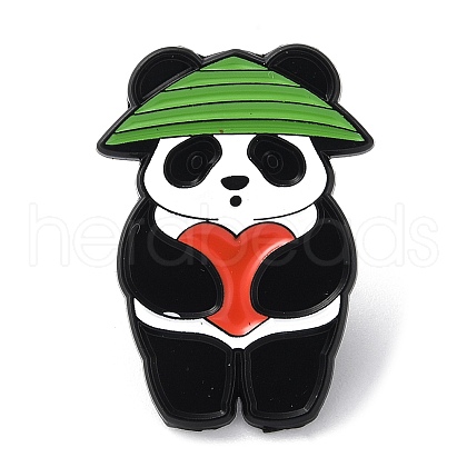 Panda with Heart Enamel Pin JEWB-A019-01D-1
