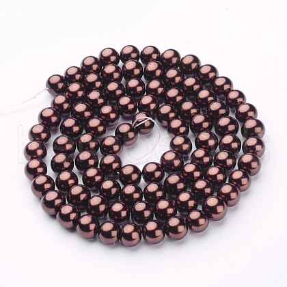 Glass Pearl Beads Strands X-HY-10D-B40-1