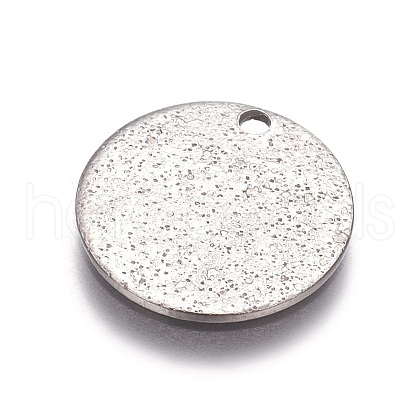 Non-Tarnish 304 Stainless Steel Textured Pendants X-STAS-I098-01-15mm-P-1