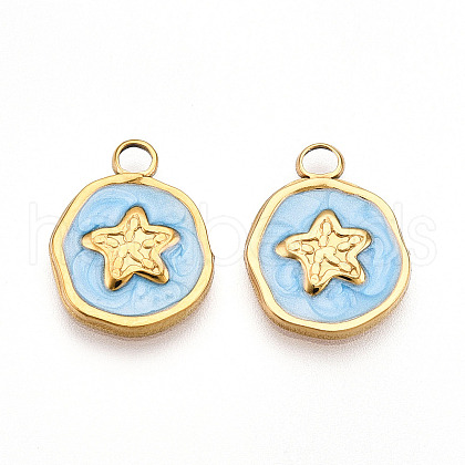 304 Stainless Steel Pendants STAS-N108-05B-G-1