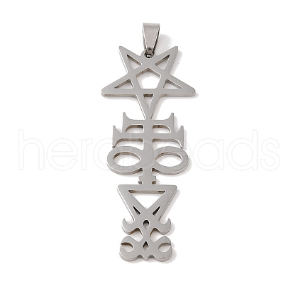 Non-Tarnish 201 Stainless Steel Big Pendants STAS-A094-08P-1