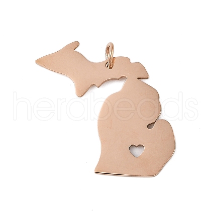 Ion Plating(IP) 304 Stainless Steel Pendants STAS-T038-84RG-1