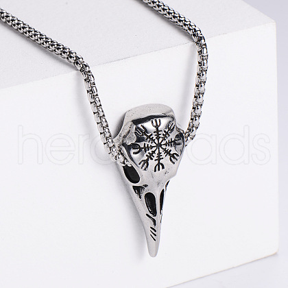 Retro Rock Punk Men's Thor Hammer Stainless Steel Pendant Necklaces RM0707-1-1