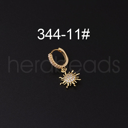 Brass Micro Pave Clear Cubic Zirconia Hoop Cartilage Earrings WG1A959-11-1