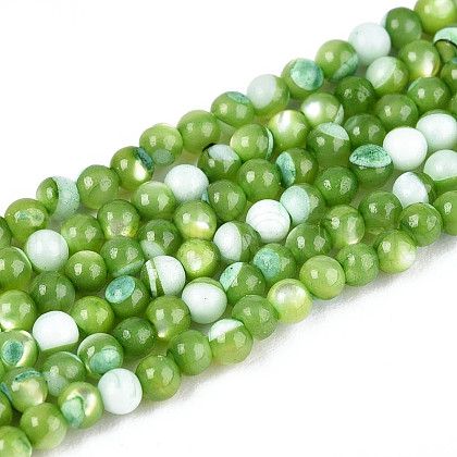 Dyed Natural Trochid Shell/Trochus Shell Beads Strands SSHEL-T017-13C-1