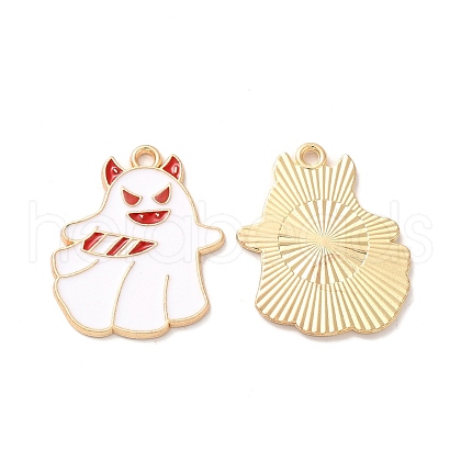 Light Gold Plated Alloy Enamel Pendants ENAM-L040-003LG-1