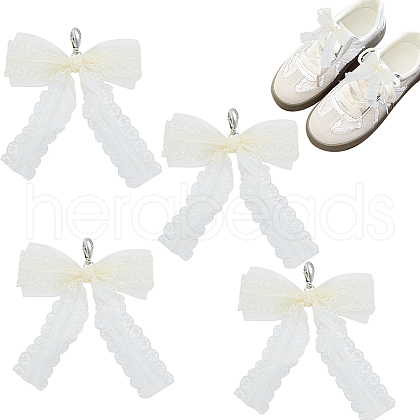 Lace Bowknot Shoe Decorations FIND-WH0126-646A-1