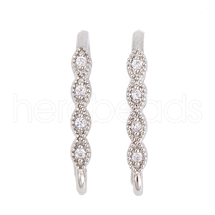 Rack Plating Brass Cubic Zirconia Earring Hooks KK-S374-05P-03-1