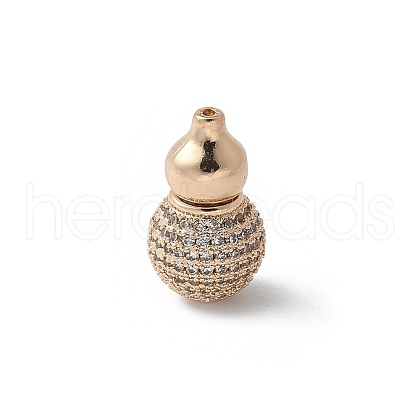 Brass Silver Micro Pave Clear Cubic Zirconia Screw Clasps KK-U052-40G-1