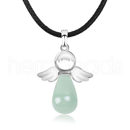 Angel Natural Green Aventurine Pendant Necklaces OH8264-11-1