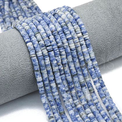Natural Blue Spot Jasper Beads Strands G-P575-B34-4x1mm-1