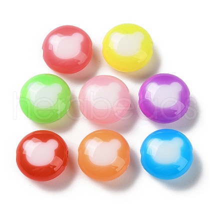 Two Tone Opaque Acrylic Beads SACR-I005-04C-1