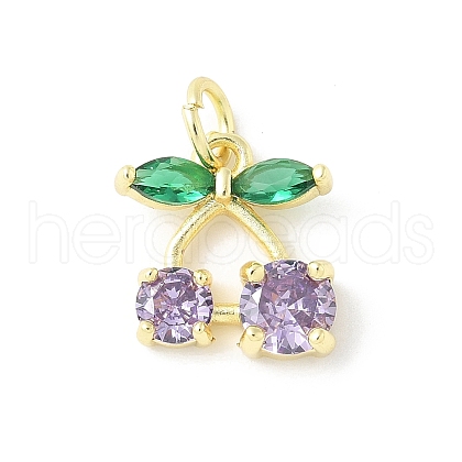 Brass Micro Pave Cubic Zirconia Pendants KK-Z101-06G-02-1