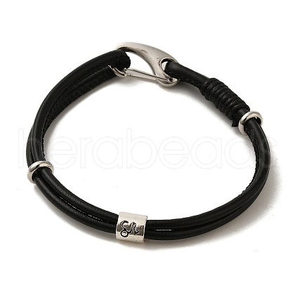 PU Leather Round Cord Multi-strand Bracelets SJEW-K002-07K-1