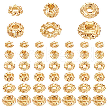   300Pcs 6 Style Rack Plating Alloy Spacer Beads FIND-PH0018-16-1