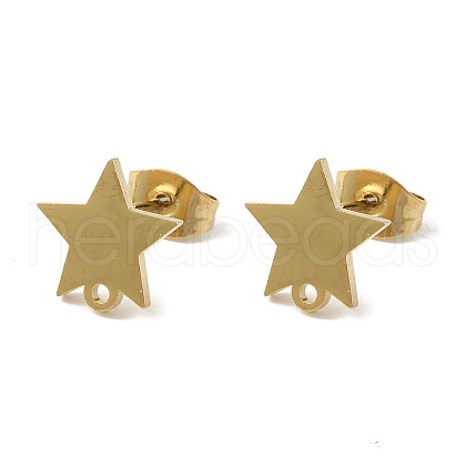 Ion Plating(IP) 304 Stainless Steel Stud Earring Findings X-STAS-I206-70G-1