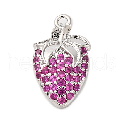 Brass Micro Pave Cubic Zirconia Pendants KK-F895-17A-P-1