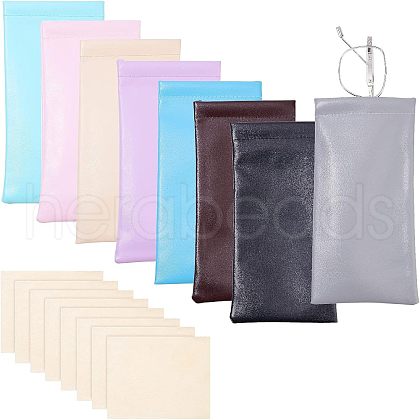  8Pcs PU Imitation Leather Glasses Case AJEW-NB0003-34-1